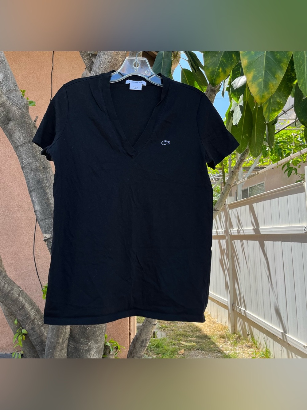 Lacoste Black Classic V-Neck T-Shirt.